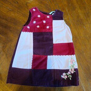 Sale 🎉🥳 3/$20 H&M Girls Jumper Dress PinkBurgundy Patchwork Corduroy Size 2T